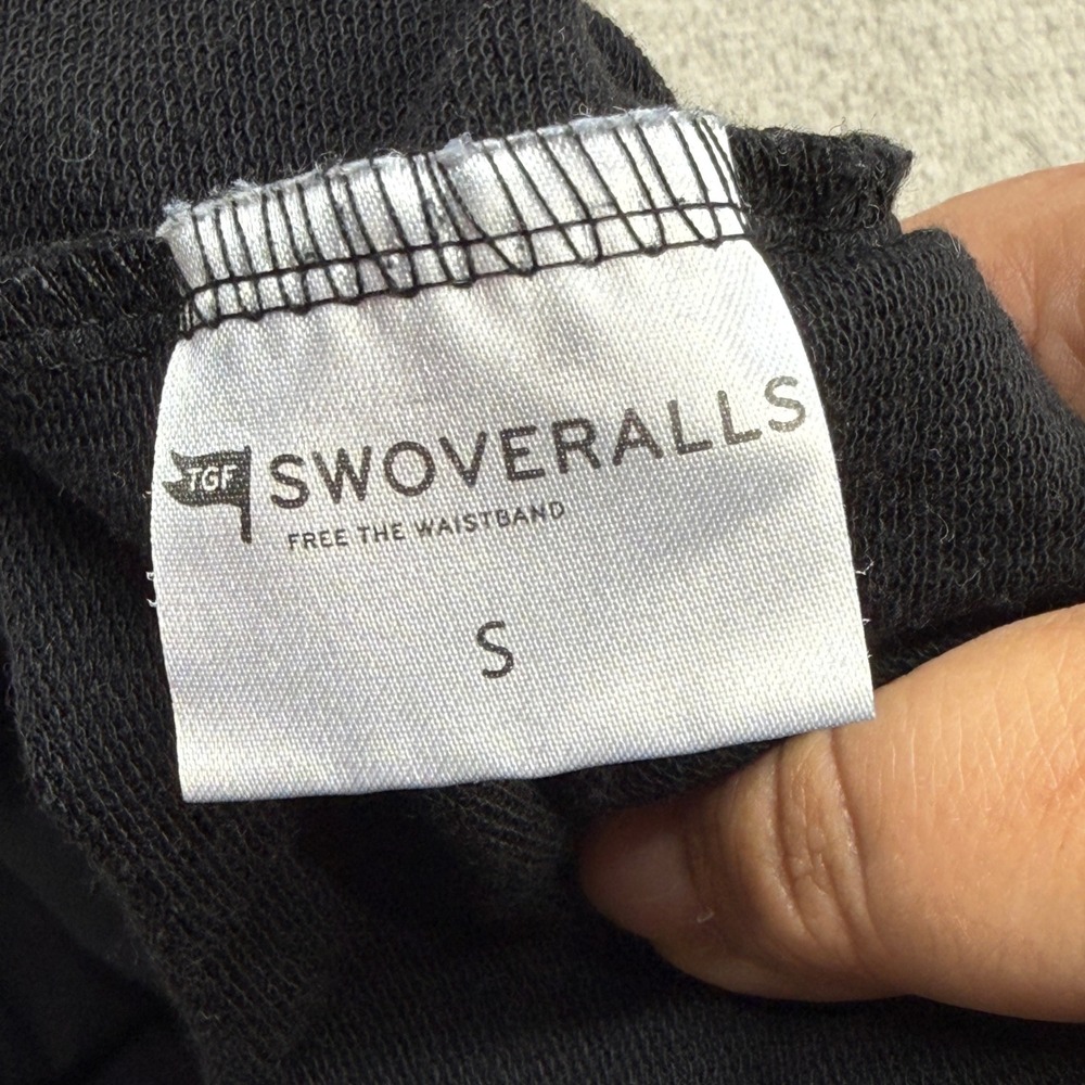 Swoveralls Sweatpant Overalls Womens Small Black French Terry Jogger Comfortcore - Picture 5 of 14
